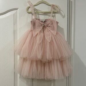 Charming Pink Tulle Dress with Bow